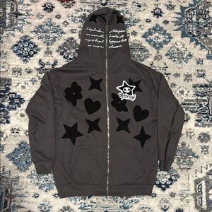 Gray and Black Y2K Style Full ZipUp